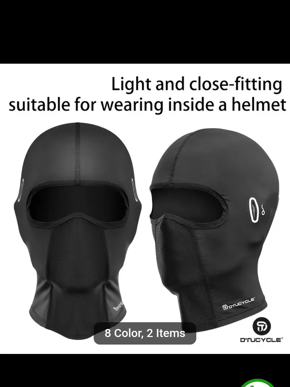 Black Men's Face Breathable motorcycle balaclava